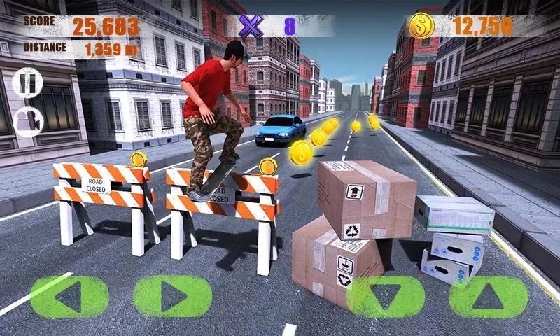 街头滑板3d破解版下载,街头滑板3d,滑板游戏,竞技游戏